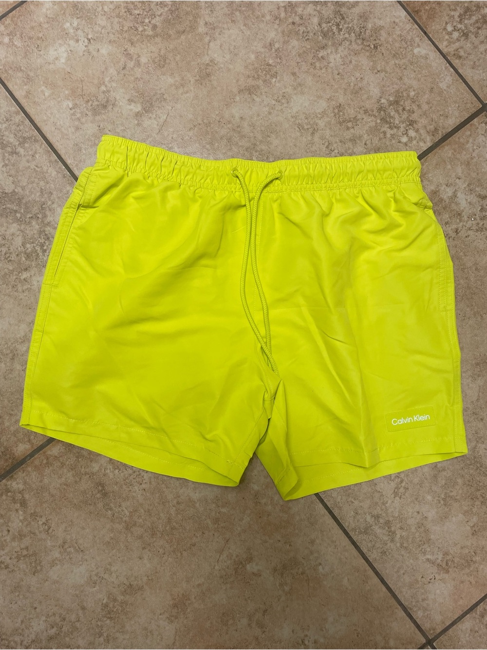 Calvin Klein Swimwear Neon Yellow Swim Trunks